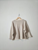 Vintage Linen Cotton Embroidered Sweater (XL)