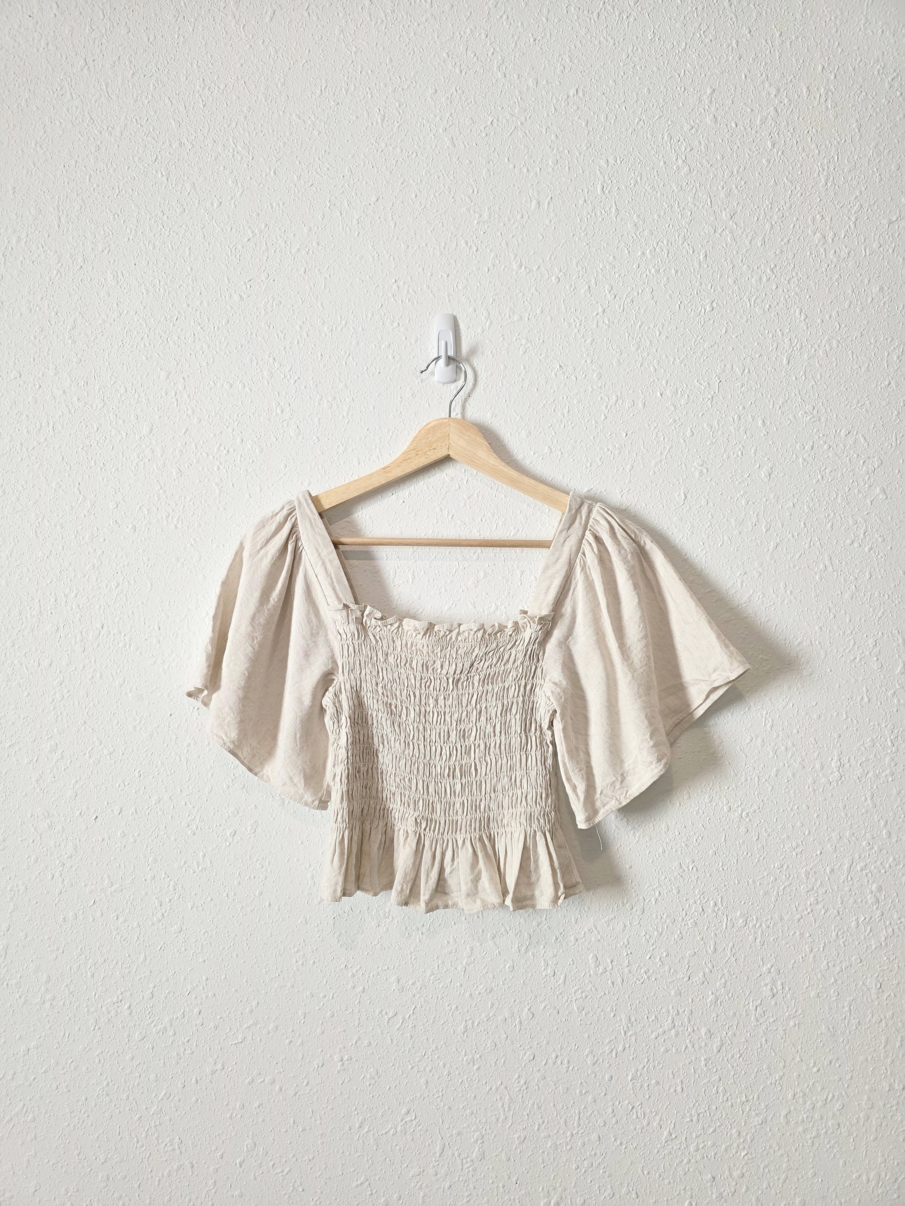 Lulus Linen Smocked Top (XS)