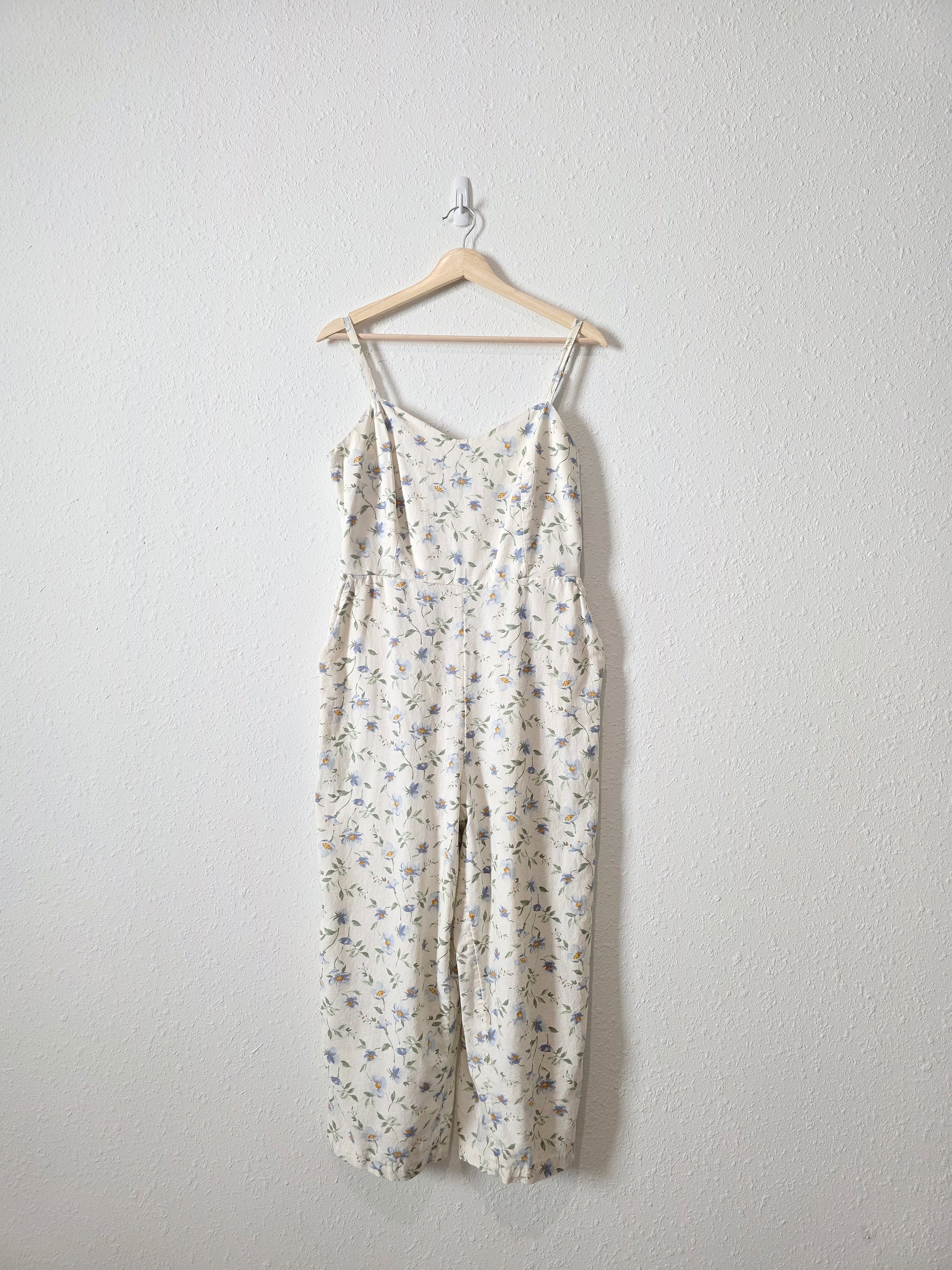 Floral Linen Blend Jumpsuit (L)