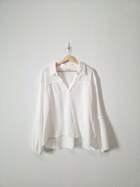 Cotton Gauze V Neck Top (L)