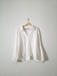 Cotton Gauze V Neck Top (L)