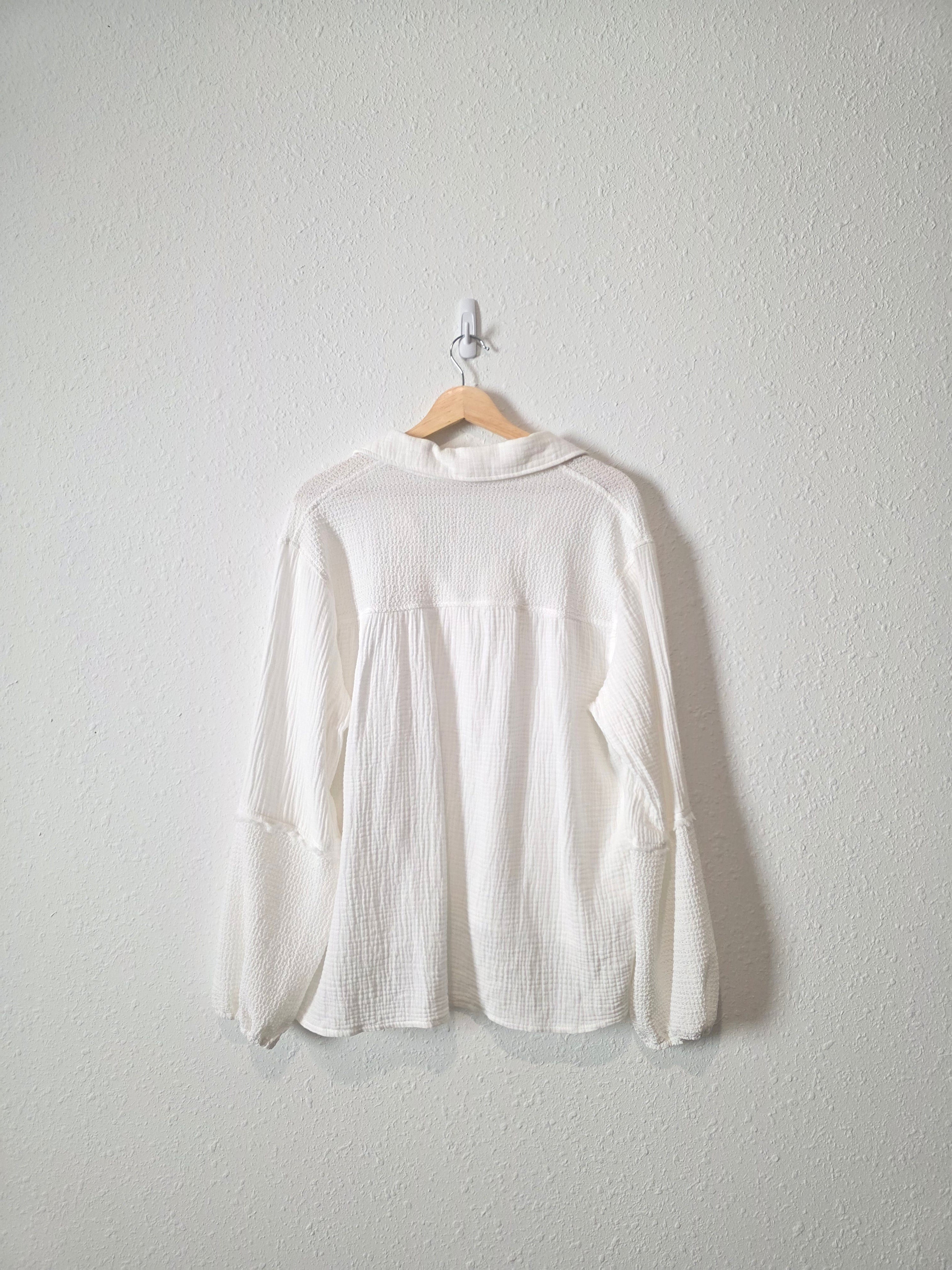 Cotton Gauze V Neck Top (L)