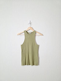 Madewell Green Ribbed Tank (S)