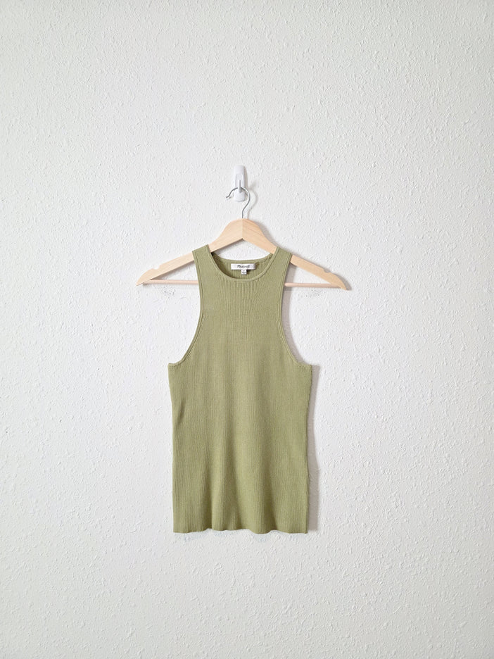 Madewell Green Ribbed Tank (S)