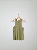 Madewell Green Ribbed Tank (S)