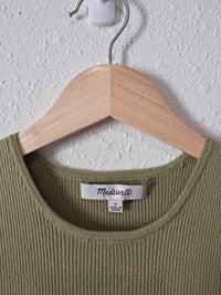 Madewell Green Ribbed Tank (S)