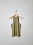 Madewell Green Ribbed Tank (S)