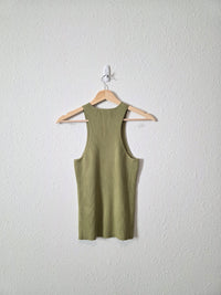 Madewell Green Ribbed Tank (S)