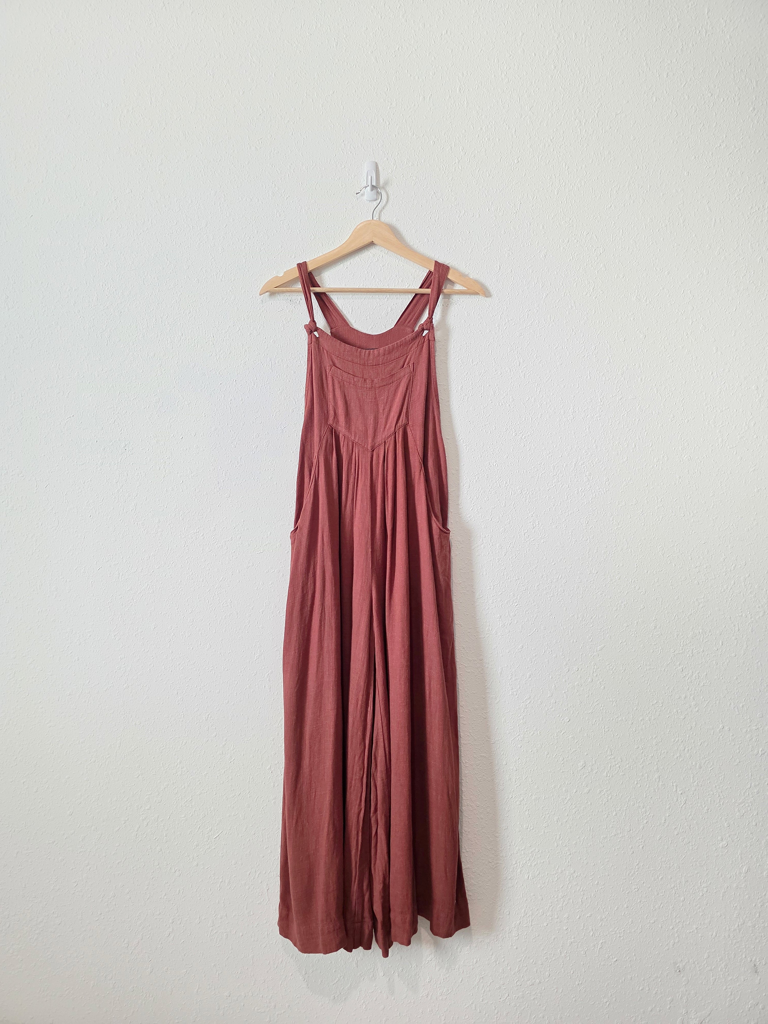 Wishlist Linen Blend Wide Leg Overalls (S/M)