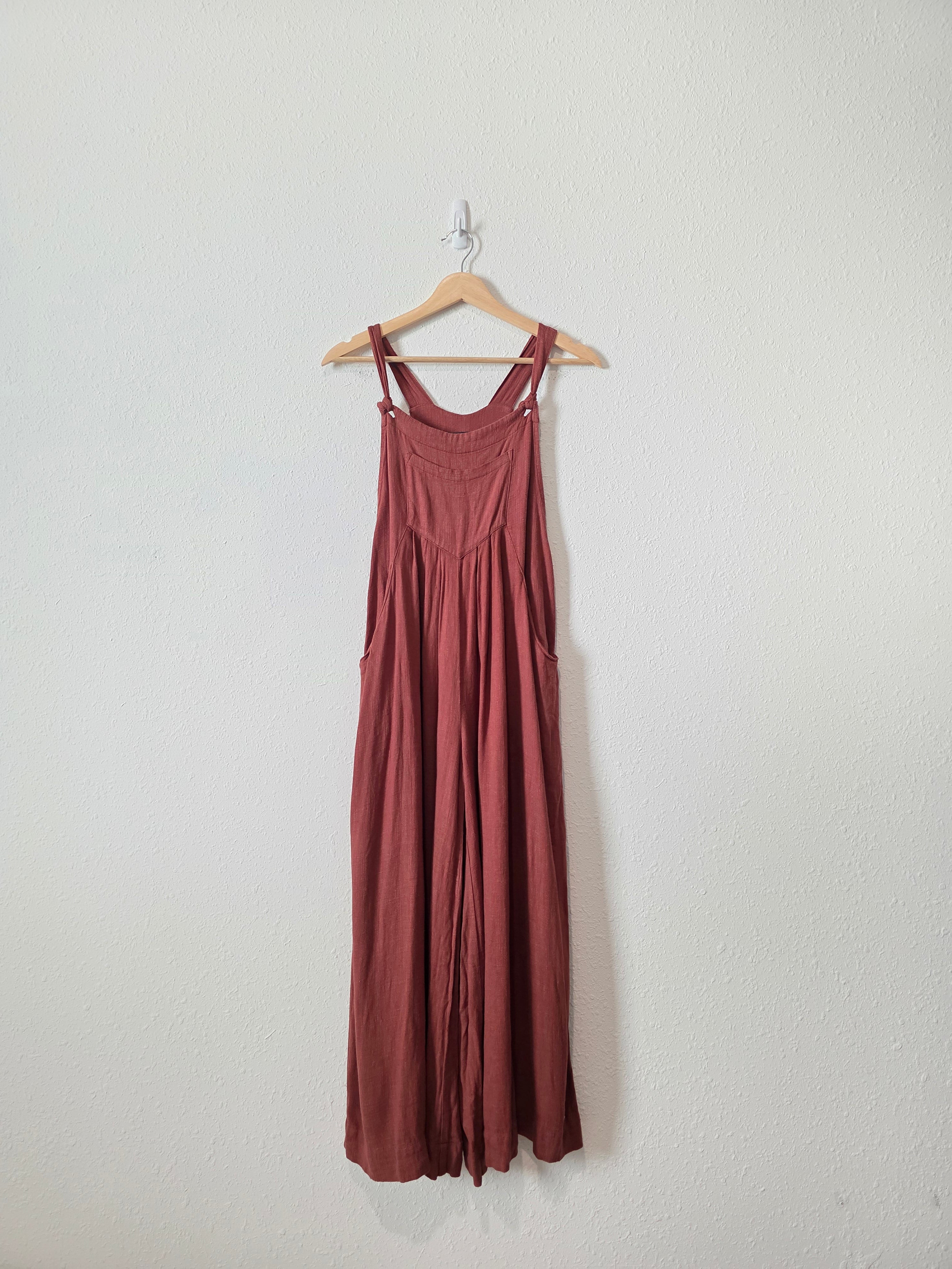 Wishlist Linen Blend Wide Leg Overalls (S/M)