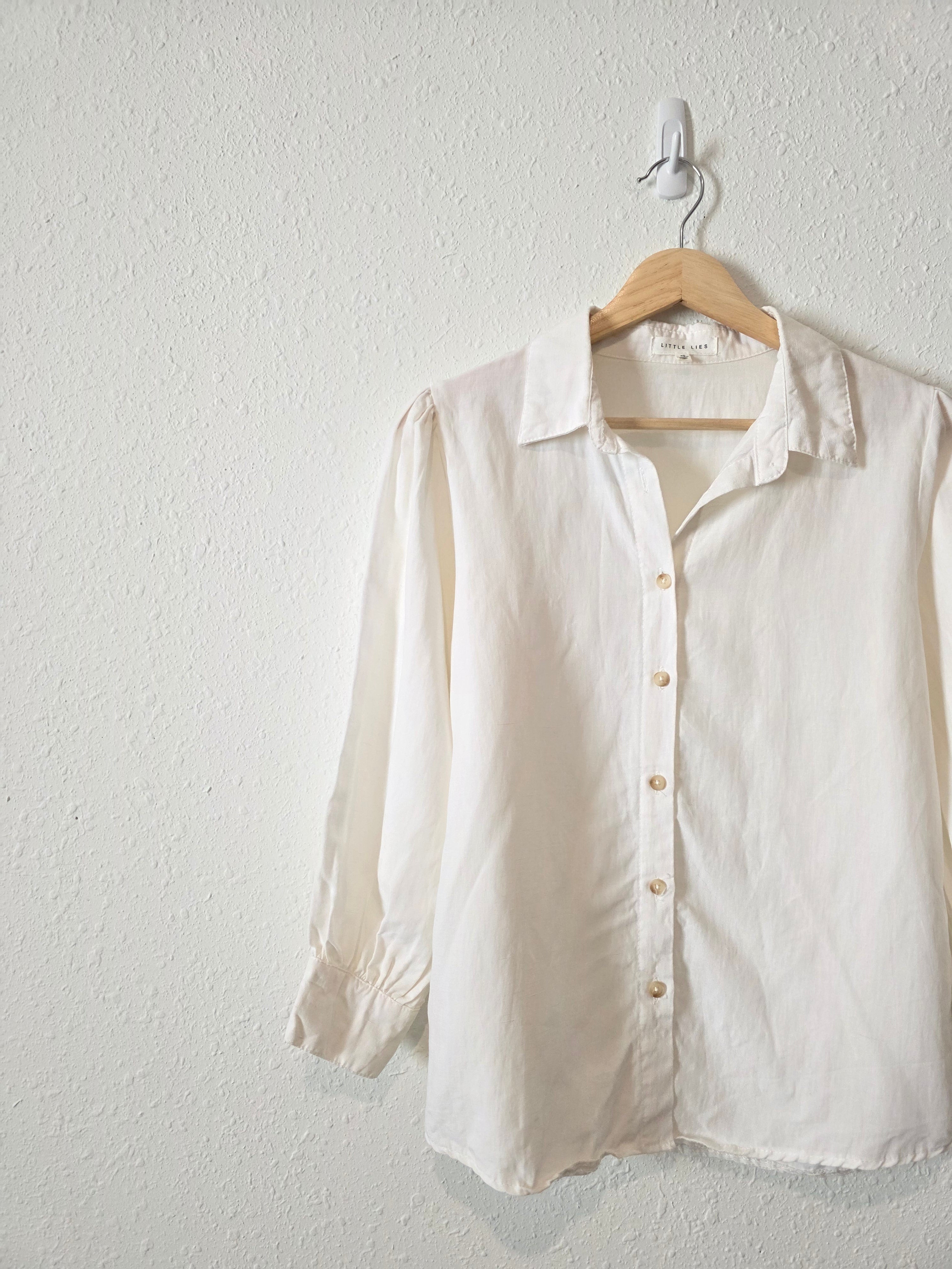 Puff Sleeve Button Up Shirt (XS)