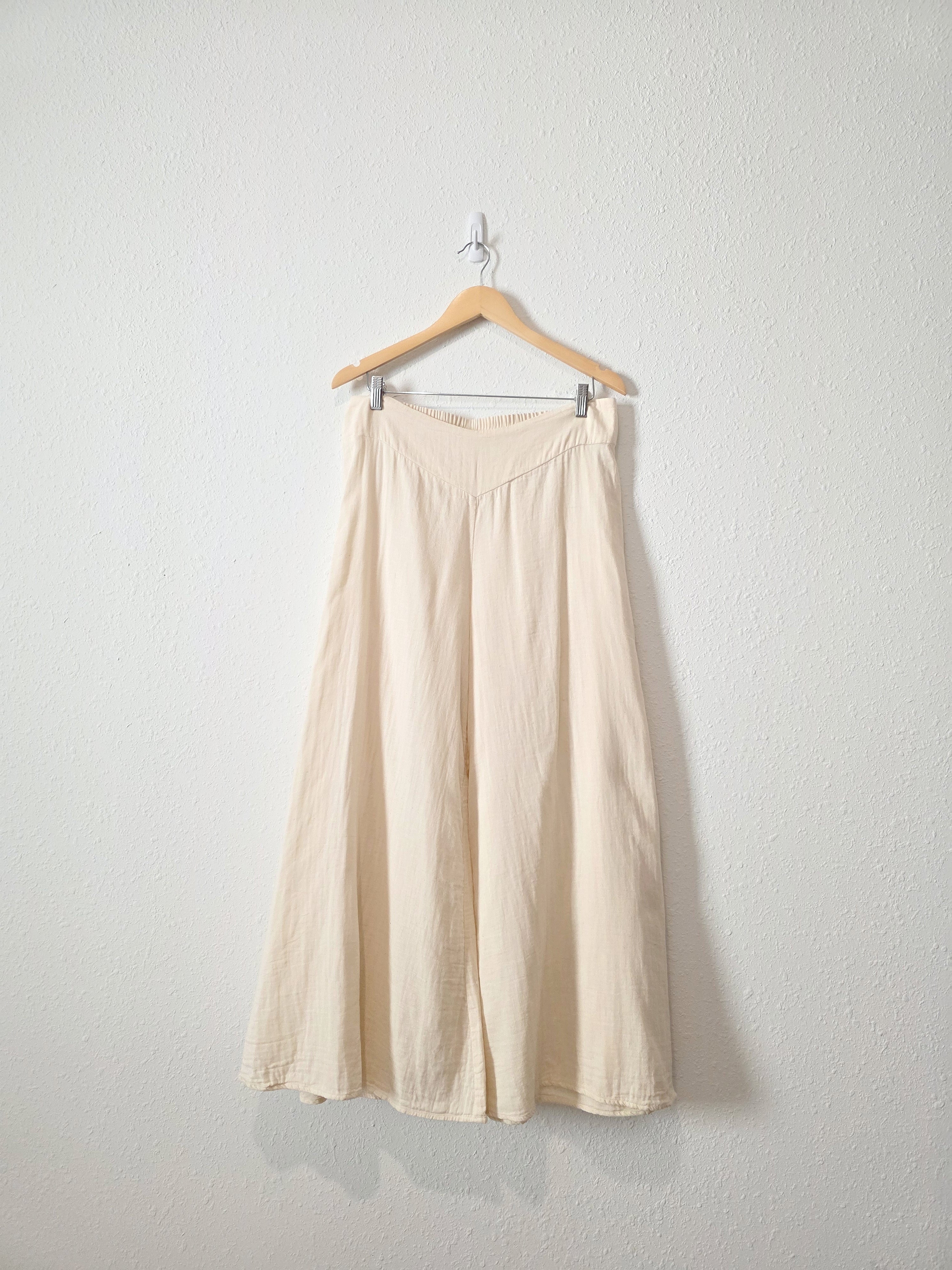 Cream Wide Leg Palazzo Pants (XL)