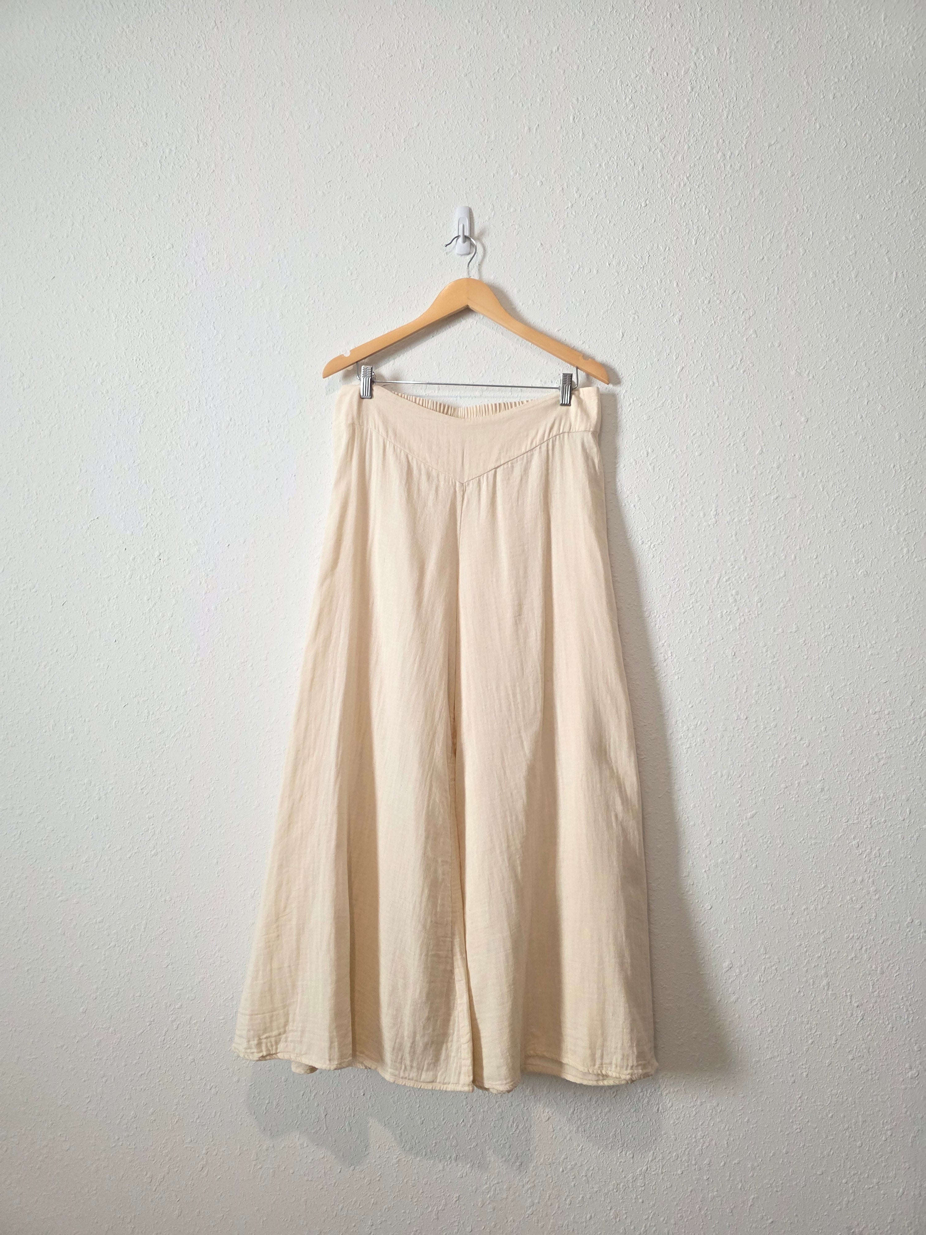 Cream Wide Leg Palazzo Pants (XL)