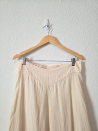 Cream Wide Leg Palazzo Pants (XL)