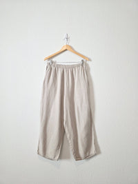 Flax Linen Wide Leg Pants (M)