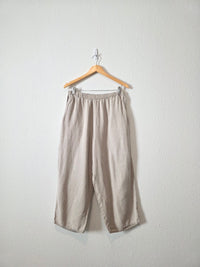 Flax Linen Wide Leg Pants (M)