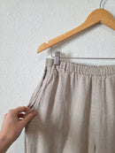 Flax Linen Wide Leg Pants (M)