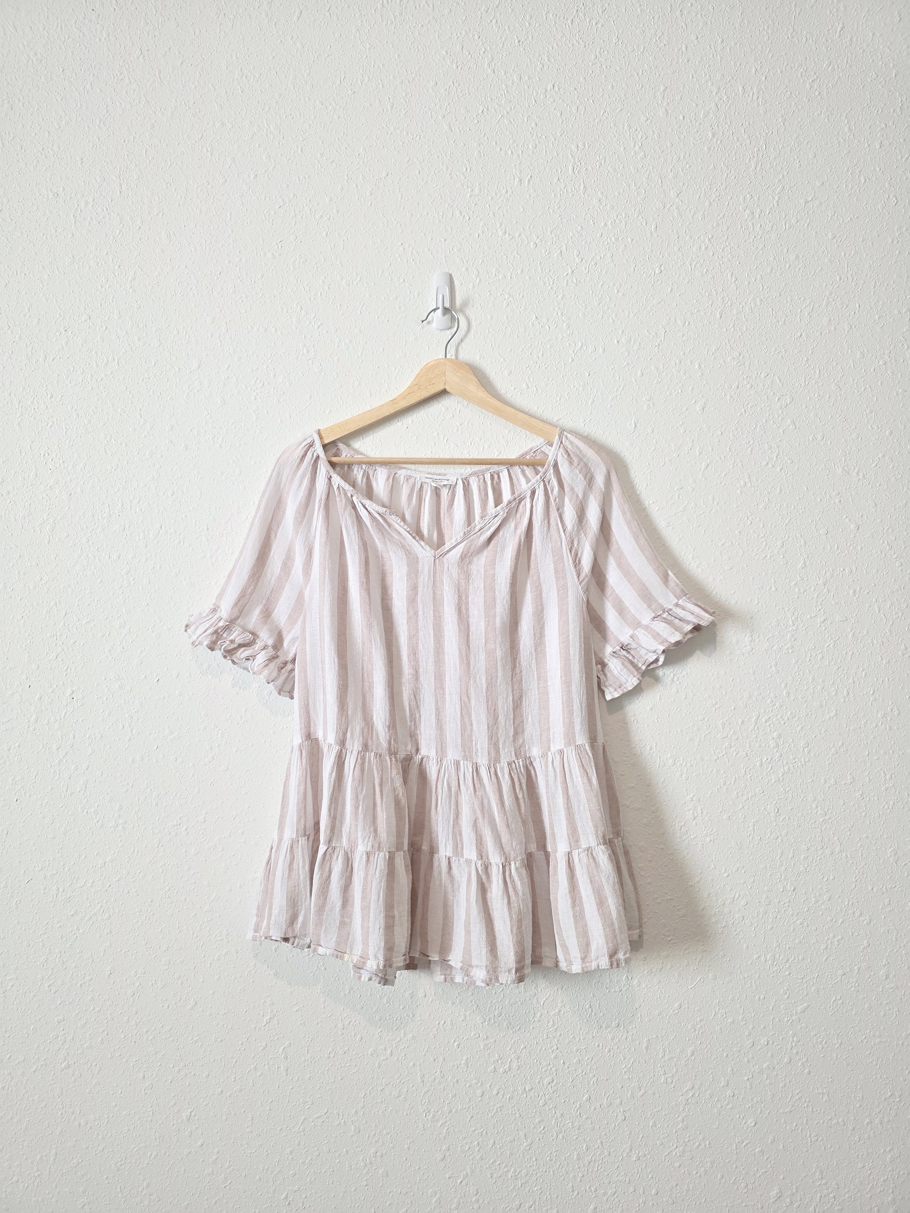 Striped Linen Cotton Blouse (M)