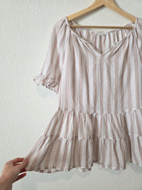 Striped Linen Cotton Blouse (M)
