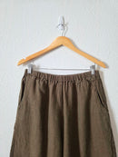 Flax Brown Wide Leg Linen Pants (M)