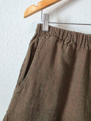Flax Brown Wide Leg Linen Pants (M)