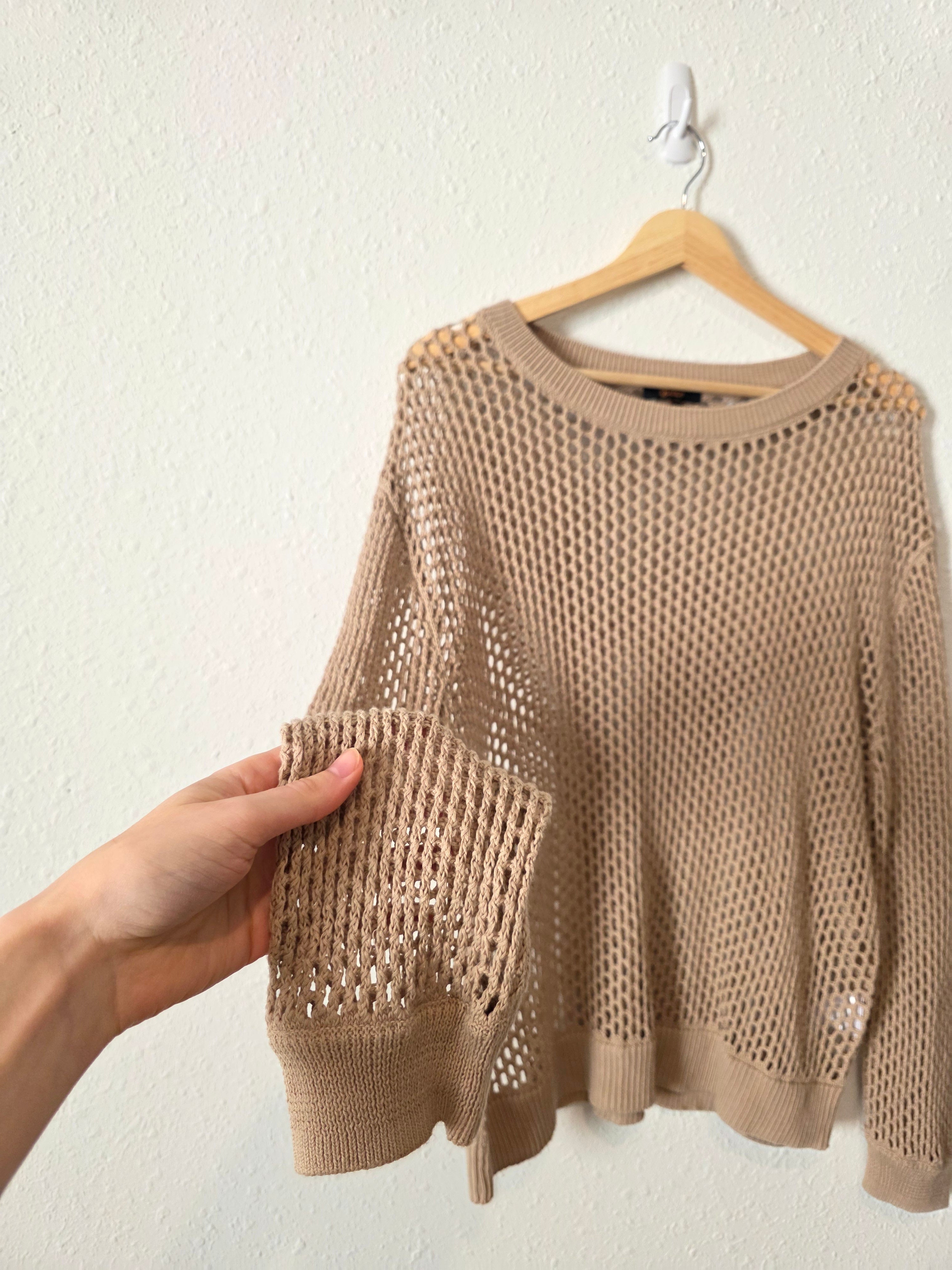 Quince Open Knit Coverup Crew (M)