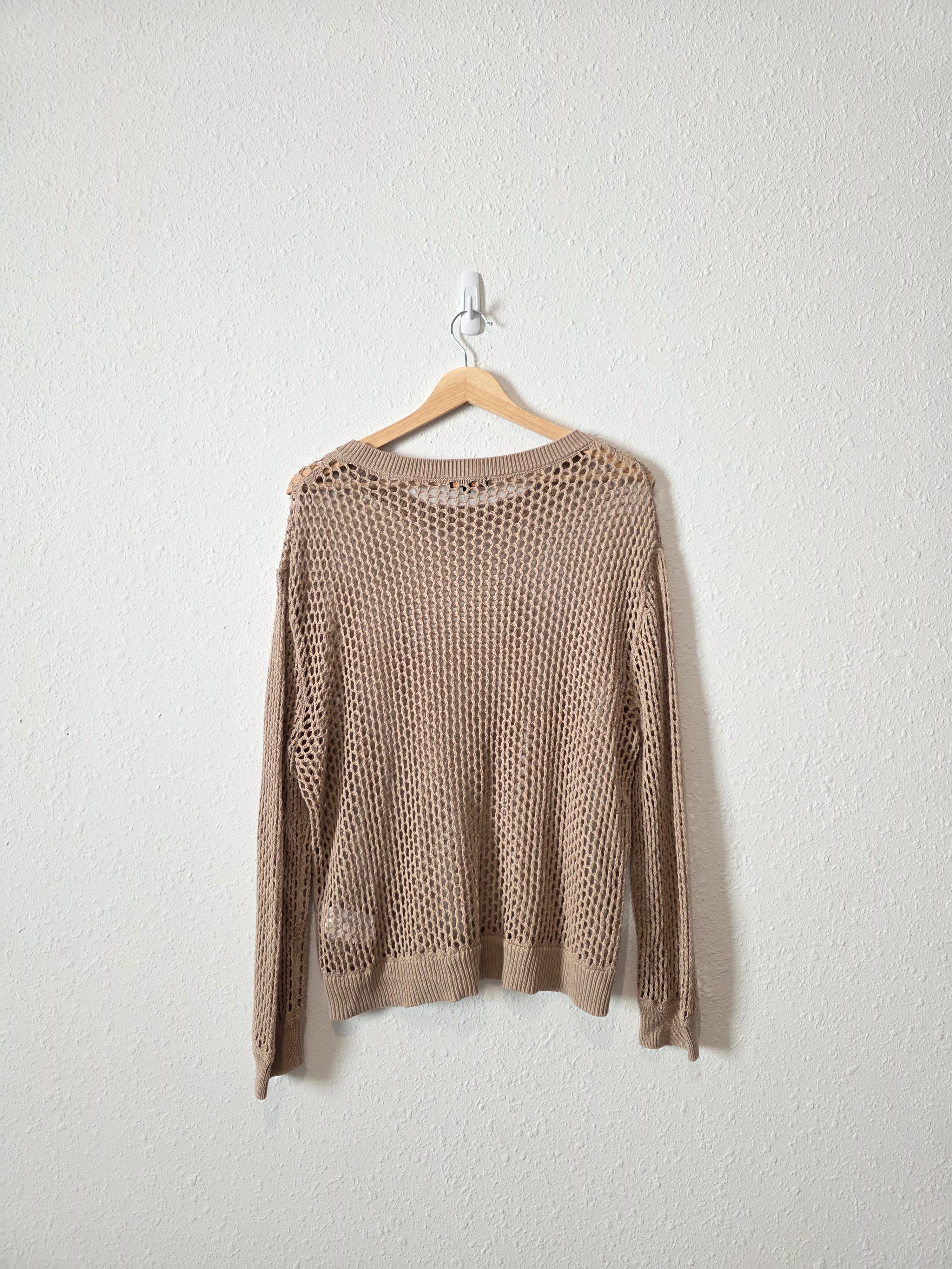 Quince Open Knit Coverup Crew (M)
