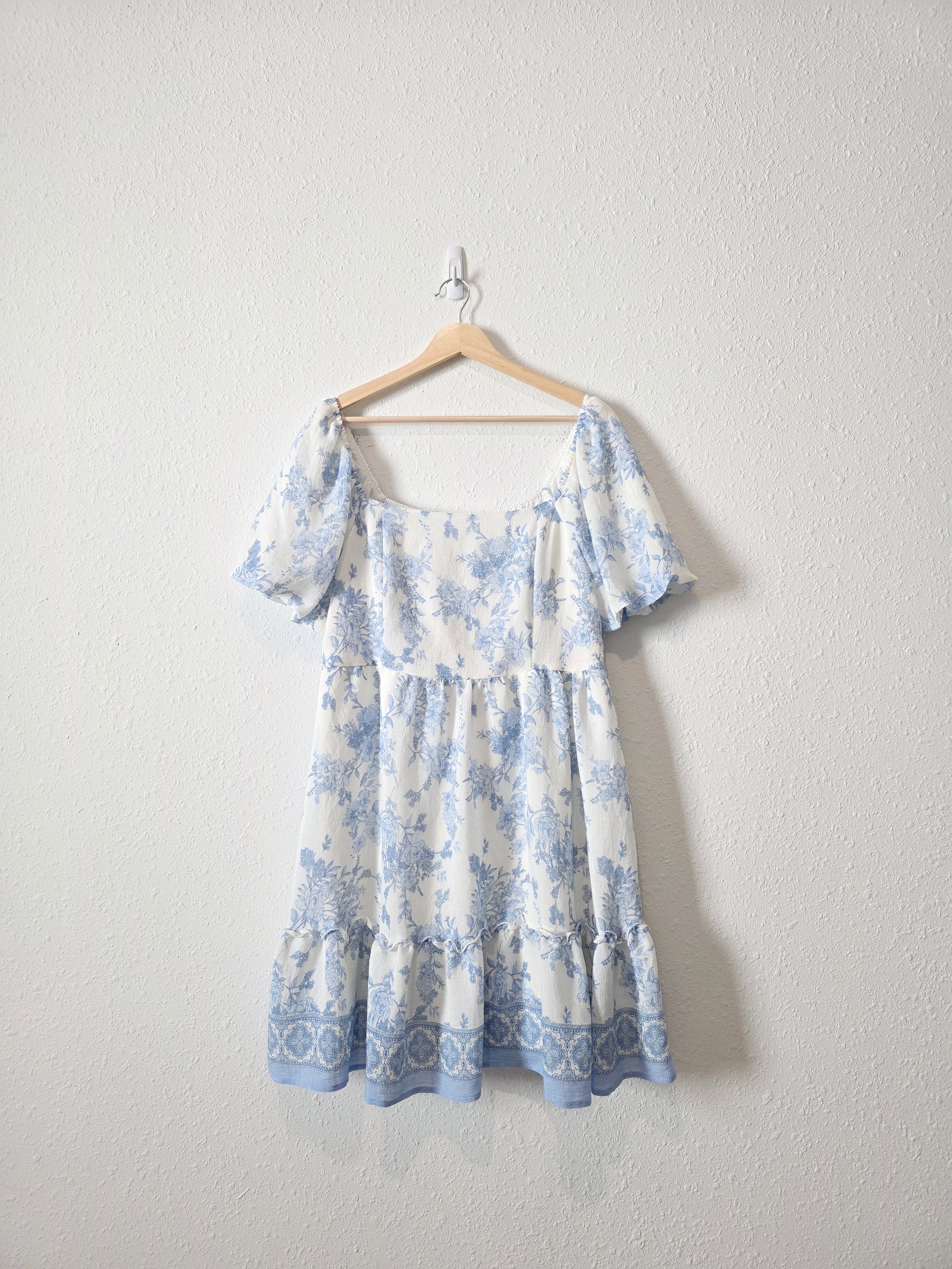 Blu Pepper Floral Puff Sleeve Dress (XL)