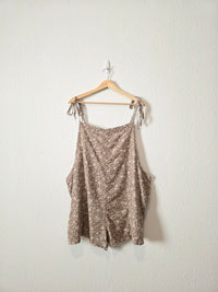 Linen Blend Floral Romper (1X)