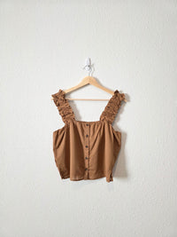 Hyfve Brown Cotton Tank (S)