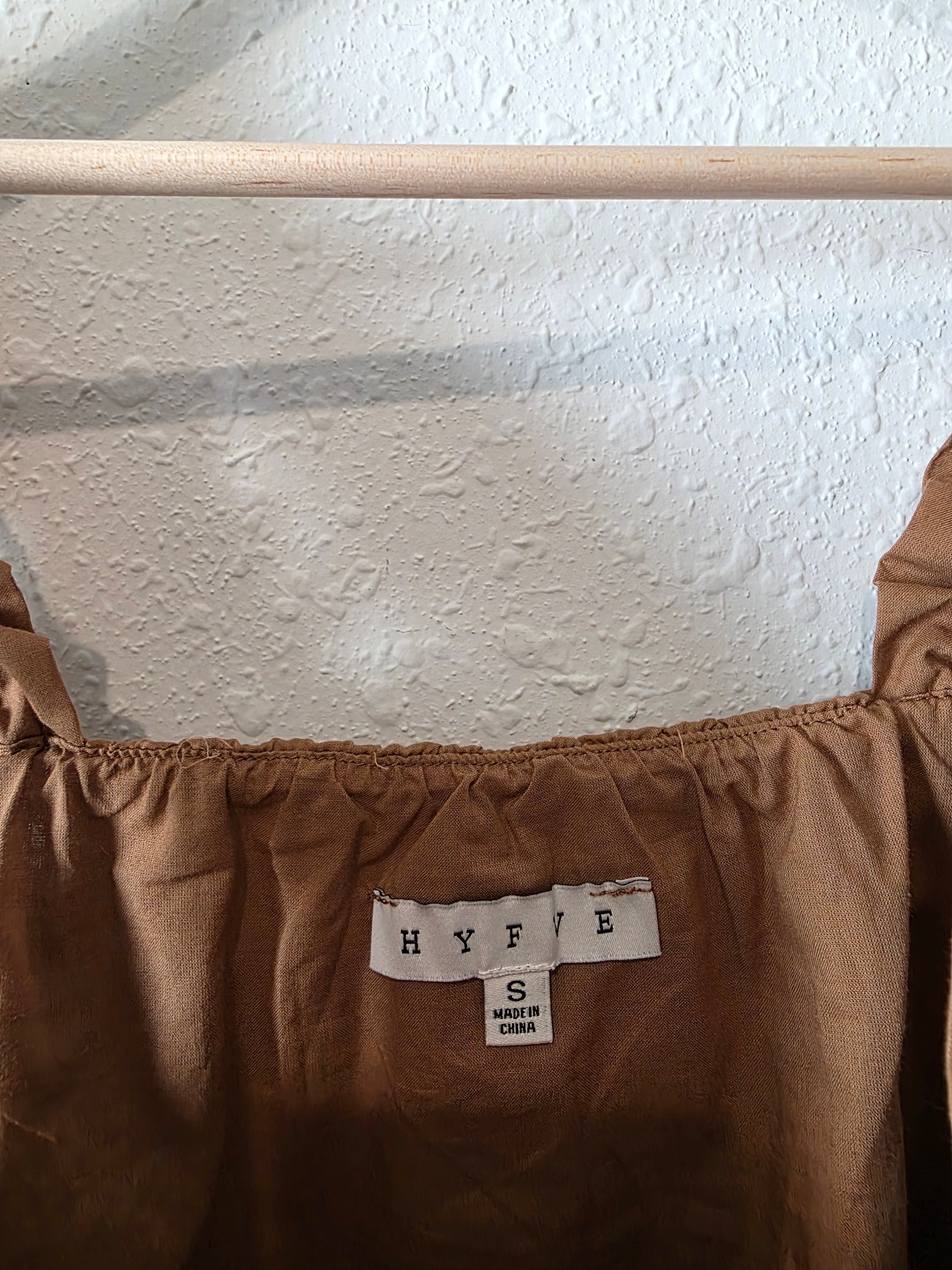 Hyfve Brown Cotton Tank (S)