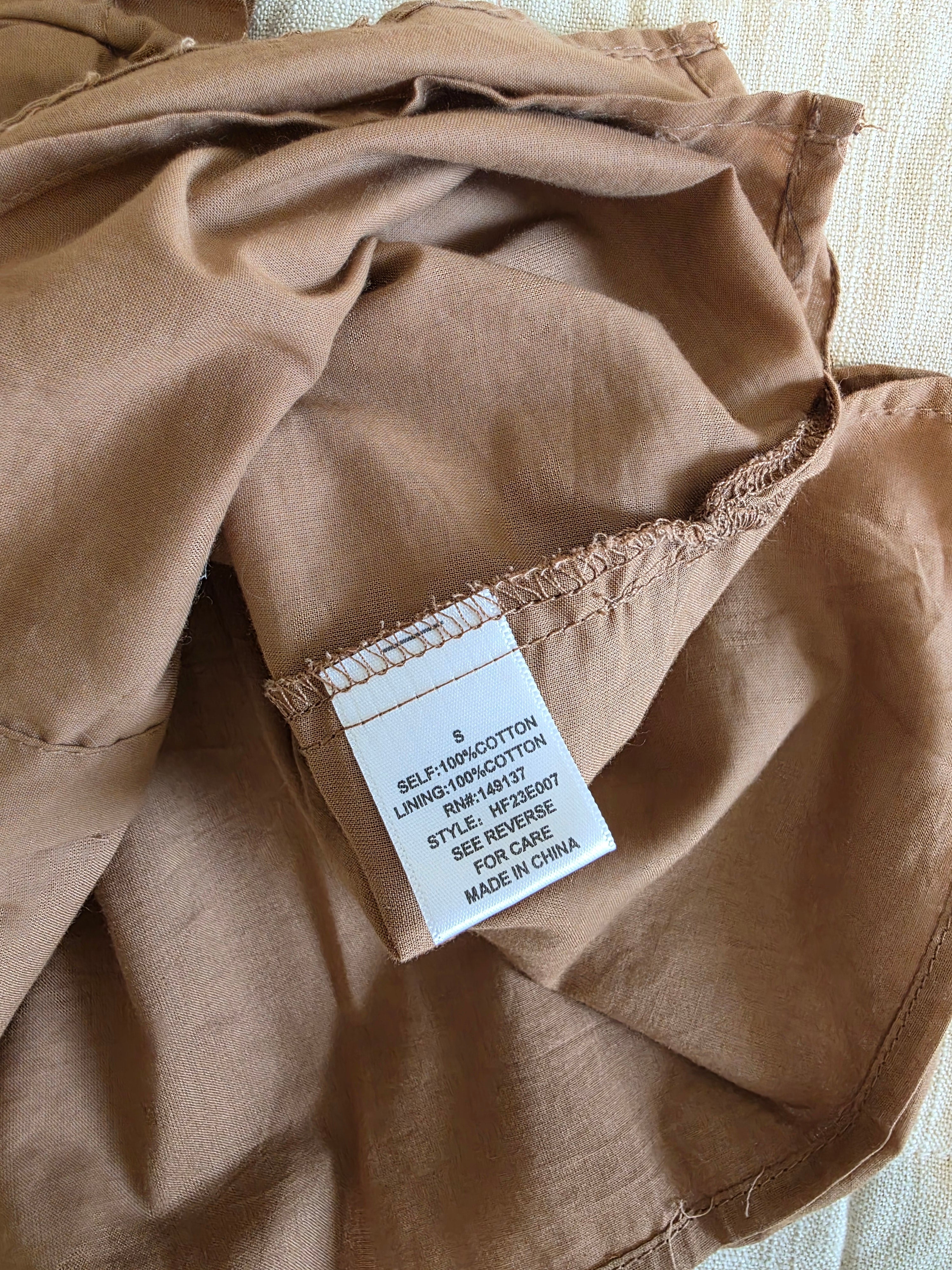 Hyfve Brown Cotton Tank (S)