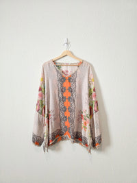 Johnny Was Floral Silk Blouse (2X)
