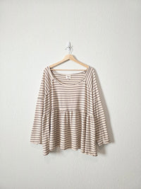 Hayden Striped Babydoll Top (3X)