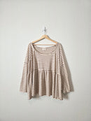 Hayden Striped Babydoll Top (3X)
