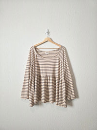 Hayden Striped Babydoll Top (3X)