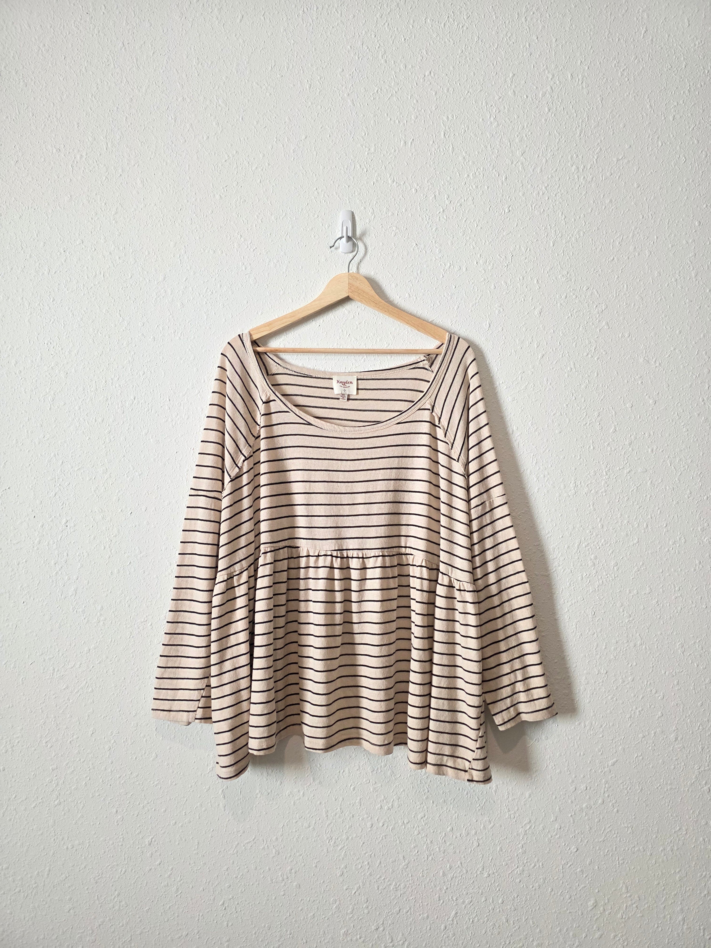 Hayden Striped Babydoll Top (3X)