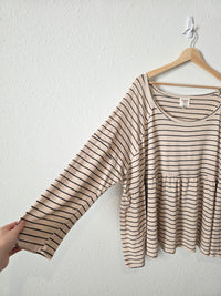 Hayden Striped Babydoll Top (3X)