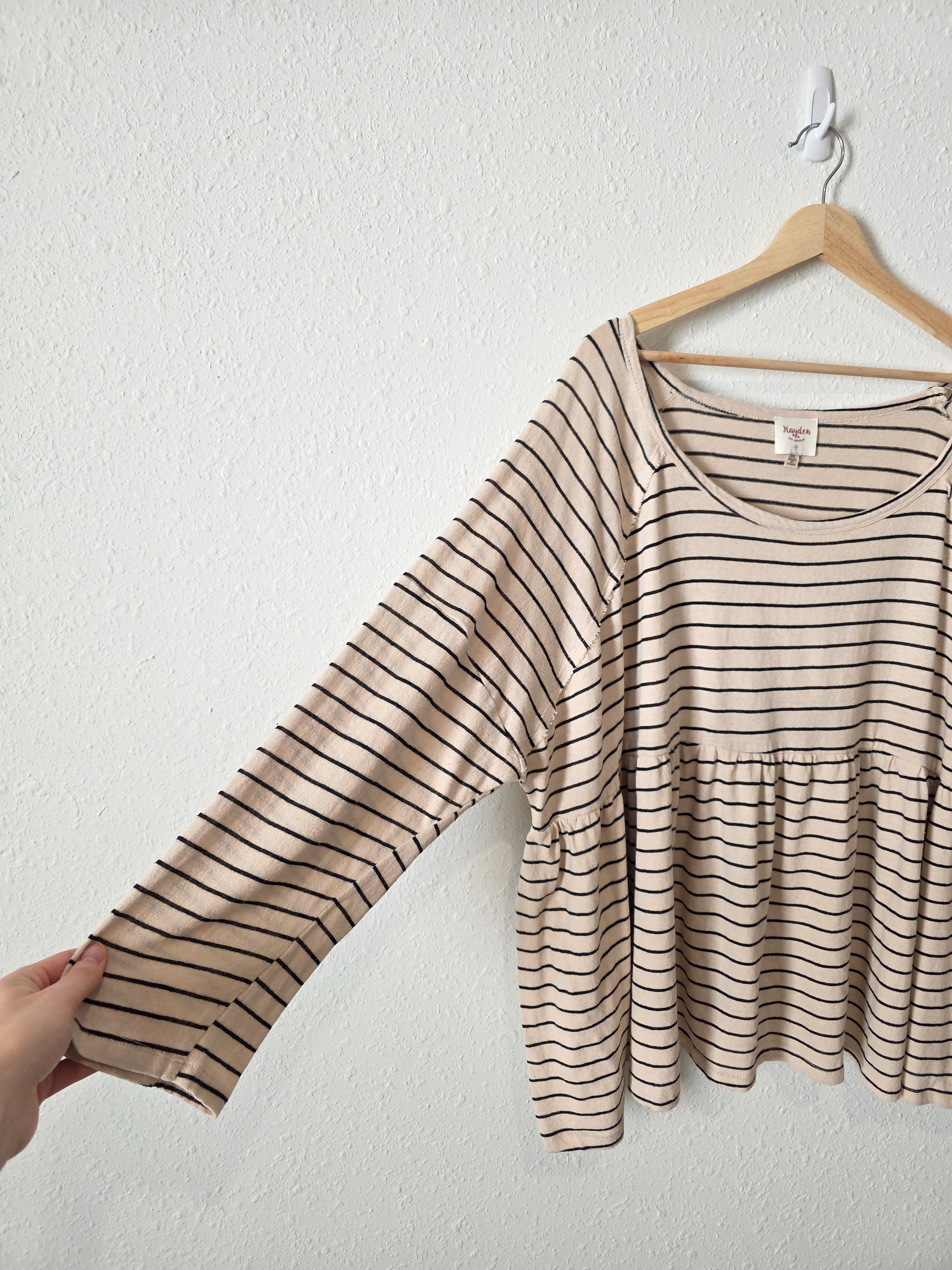 Hayden Striped Babydoll Top (3X)