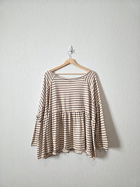 Hayden Striped Babydoll Top (3X)