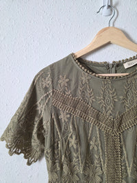 Roolee Green Floral Midi Dress (S)