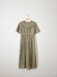 Roolee Green Floral Midi Dress (S)