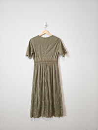 Roolee Green Floral Midi Dress (S)