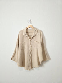 Oversized Cotton Gauze Button Up (M)