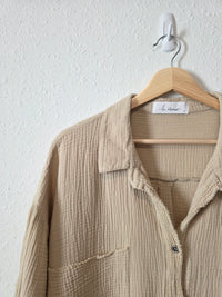 Oversized Cotton Gauze Button Up (M)