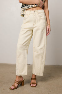 NEW Bohme Cream Barrel Jeans (XL)