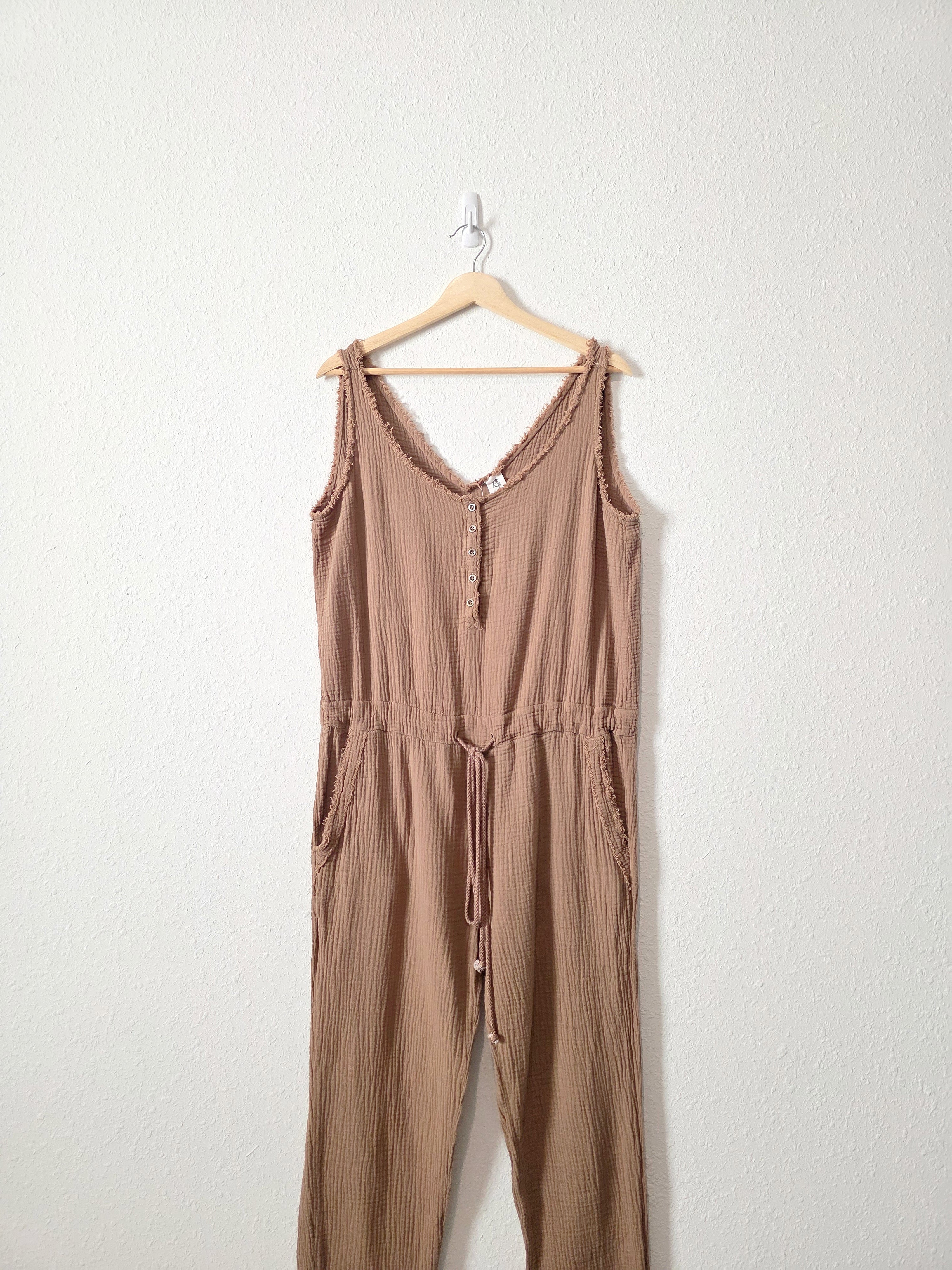 Brown Cotton Gauze Jumpsuit (M)