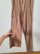 Brown Cotton Gauze Jumpsuit (M)