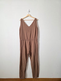 Brown Cotton Gauze Jumpsuit (M)