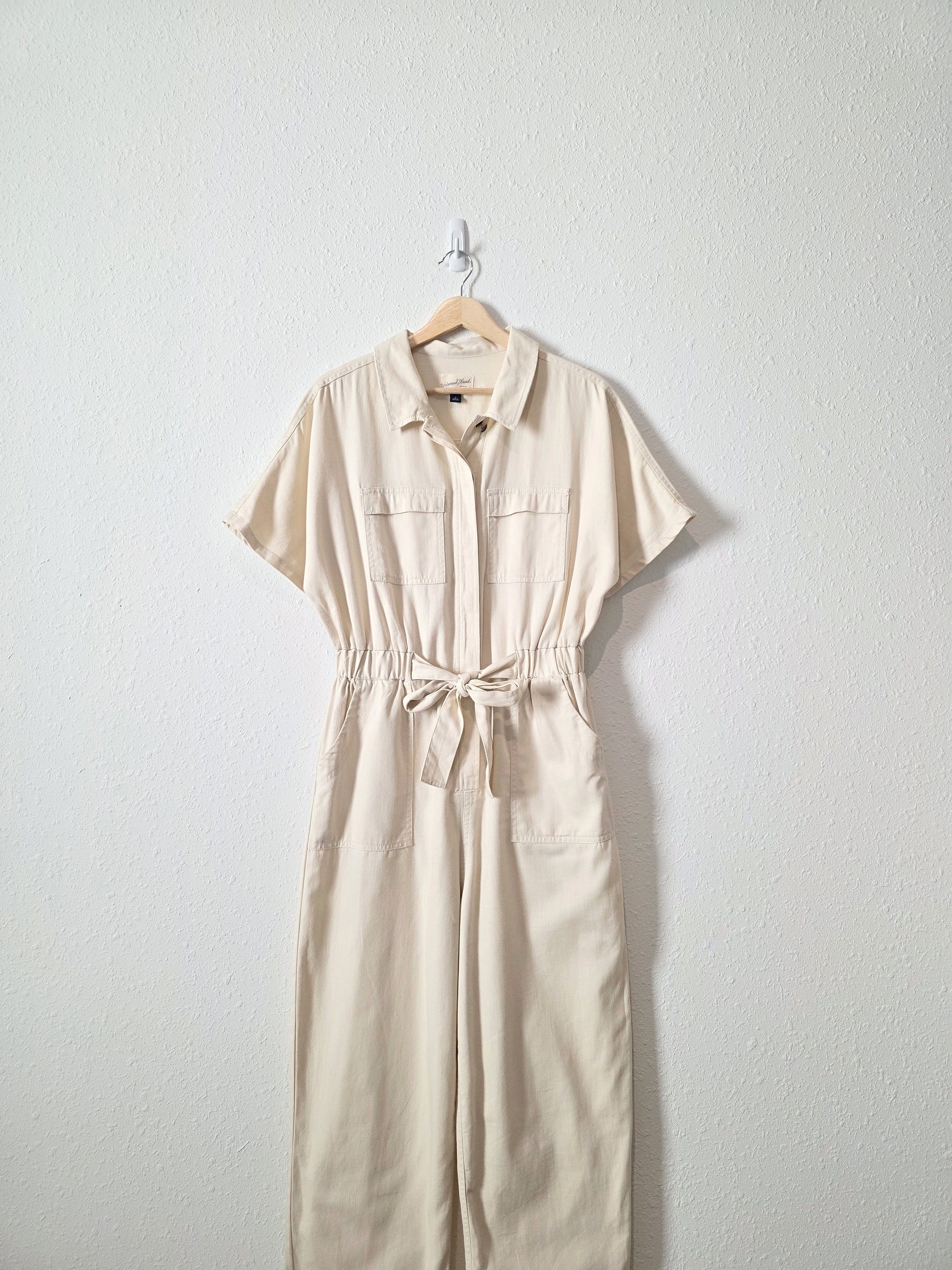 Cream Straight Cotton Jumpsuit (6)